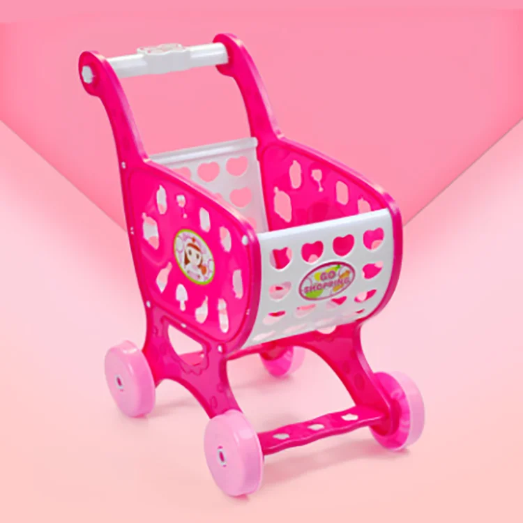 empty car-pink Супермаркет корзина для покупок Игрушка Дети играть семья мальчик корзина для покупок ребенок овощи супермаркет девочка фрукты Шахтерская игрушка - Цвет: empty car-pink