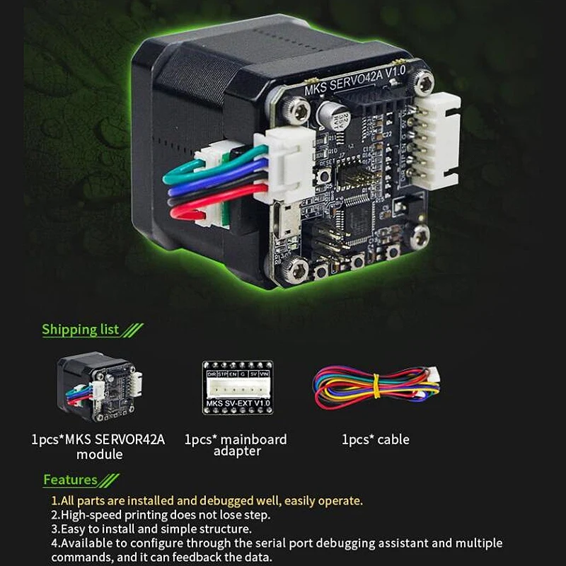 Makerbase 3D печать замкнутый контур шаговый двигатель NEMA17 MKS SERVO42A разработан, что предотвращает потерю шагов