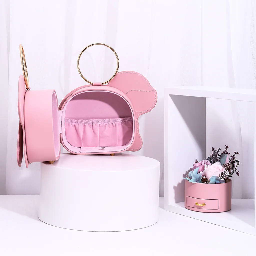 Rose Bouquet Flower Storage Box Jewelry Lipstick Showcase Gift Box Case Bag New NEW Household products 20190819