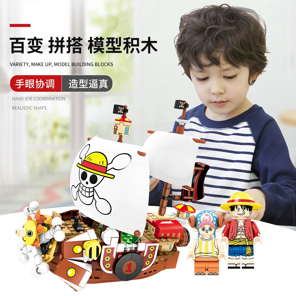 

Building Blocks 6299 One Piece Sunshine Small Particles Building Blocks Pirate Ship Road Trapeze Aberdeen Building Blocks Childr