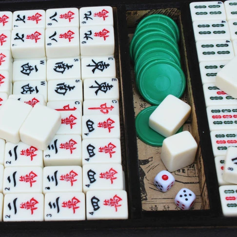 Mahjong портативный складной деревянный ящик Majiang набор настольная игра Mah-jong путешествия доска Игра Домашние развлечения