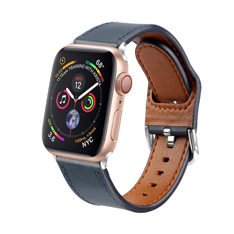 Ремешок для apple watch группа 4 3) 44 мм 42 мм из натуральной кожи петлевой ремешок correa наручных часов iwatch, 4/3/2/1 38 мм 40 мм браслет аксессуары