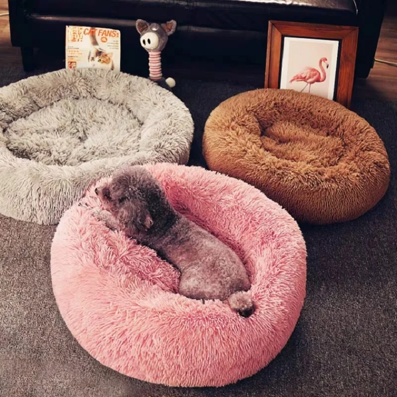 Кровать для домашних животных Macaron круглая кровать для собаки Photograp моющаяся кошка маленькие пончики собачий домик хлопчатобумажные коврики диван для собаки чихуахуа корзина для собак