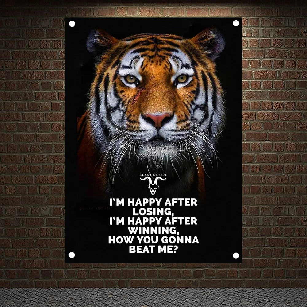 

I'M HAPPY AFTER LOSING, WINNING, BEAT ME Exercise Fitness Banners Flags Sports Inspirational Posters Tapestry Gym Wall Decor