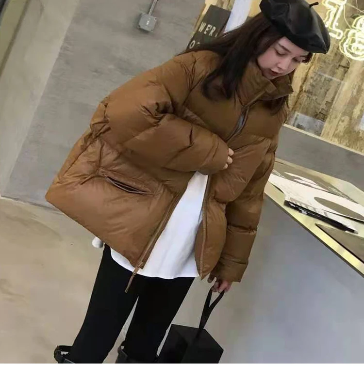down cotton-padded jacket female korean style loose thickening warm short winter coats 8827# designer puffer coat