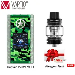 Оригинальный Vaptio Capt'N 220W TC коробка мод электронная сигарета без 18650 батарея Vape коробка мод совместимый 510 Pin атомайзер Бесплатный подарок SUB