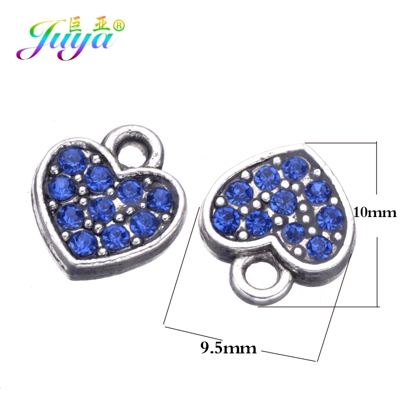 Juya DIY эмалированные Очаровательные Подвески Supplis Cz Стразы в форме сердца Национальный флаг США амулеты для создания модных ювелирных изделий - Окраска металла: As Photo 10 Pieces
