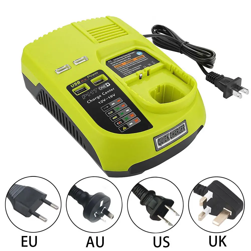 

For RYOBI P117 12V-18V Lithium Nickel Universal Battery Charger With USB Interface