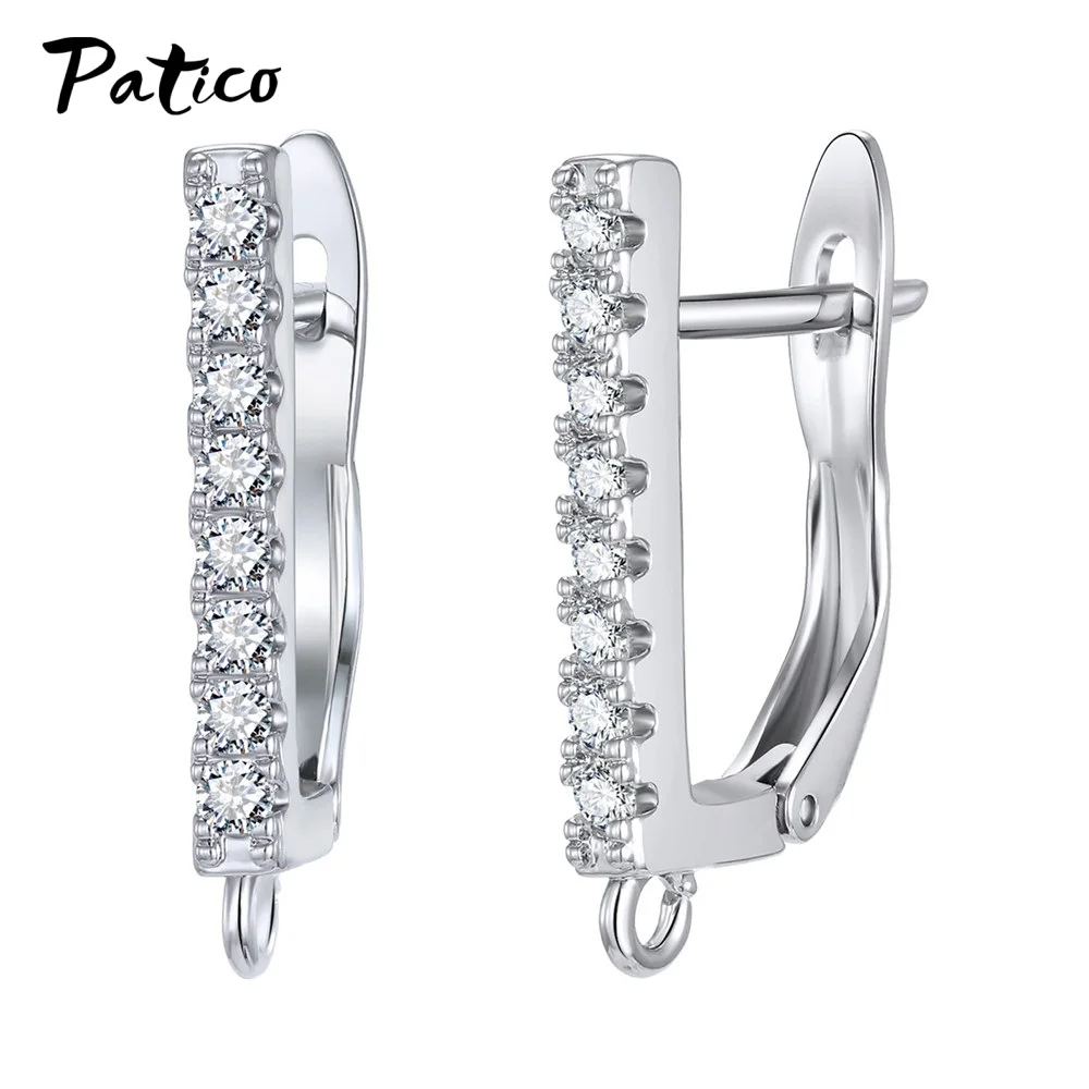 Model 25601 Wholesale 925 Sterling Silver Hook Earring DIY Accessories Crystal AAA Cubic Zirconia Handmade Earrings Jewelry Making Findings - Цвет: Model 25601