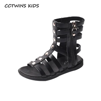 

CCTWINS Kids Shoes 2020 Summer Children Fashion High Top Shoes Baby Girls Brand Gladiator Sandals Toddlers Black Flat BG198
