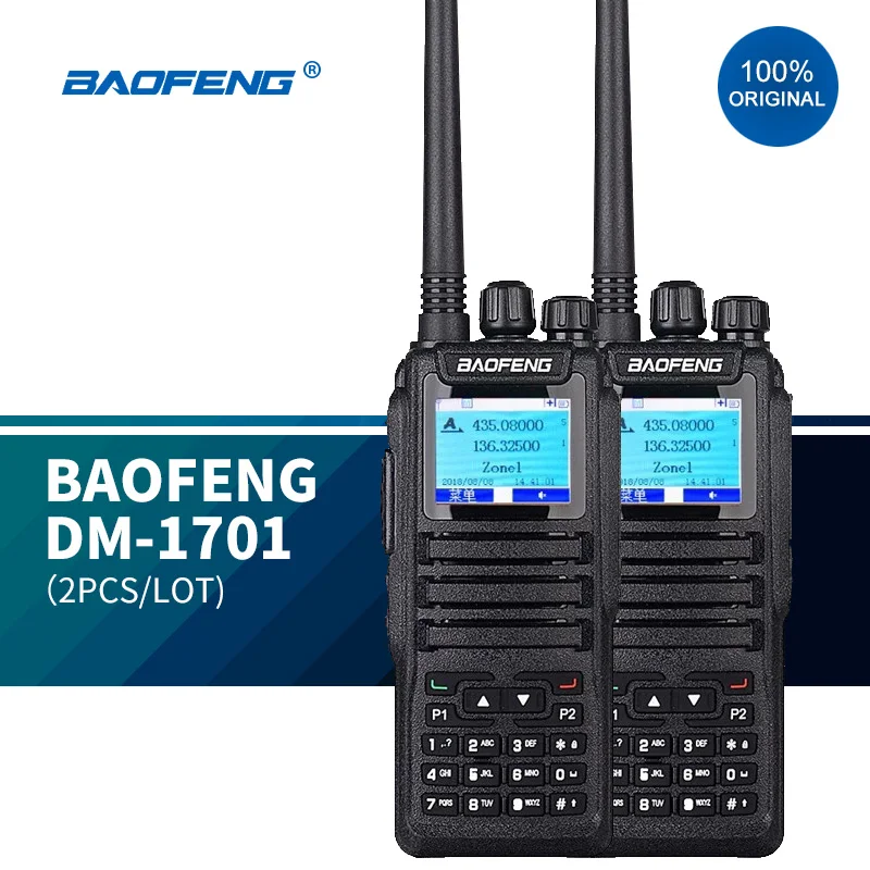 Original DM-1701 baofeng two way free shipping dmr tierra 1 2 dmr digital radio  Dualband DMR handheld Walk Talkie equipments