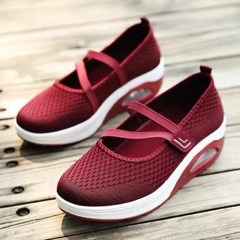 

Women Shoes Breathable Healthy Walking Shoes Ladies Running Shoes Female Mesh Slip On Trainers Woman Flats Shoes Large Size
