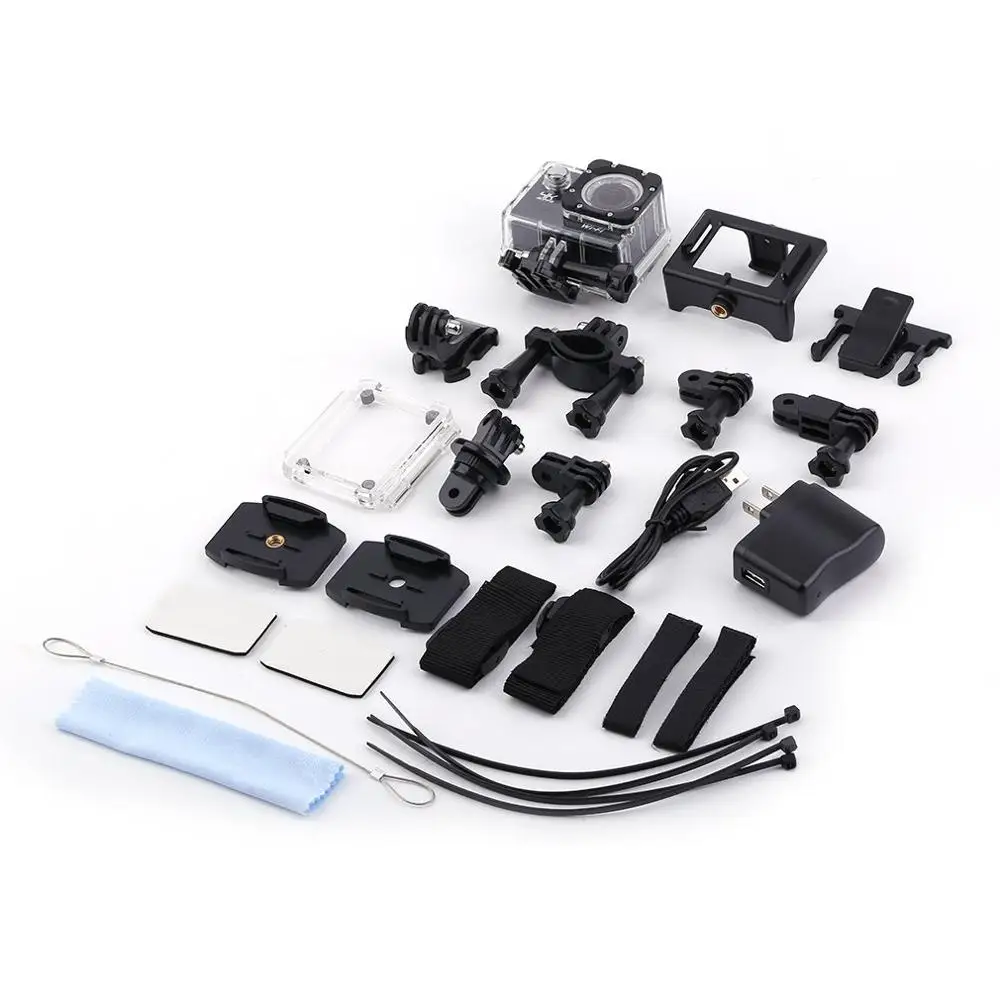 Профессиональная Экшн-камера EK7000 Ultra HD Беспроводная Водонепроницаемая 12MP Wifi Спортивная Экшн-камера DV видеокамера - Цвет: Черный