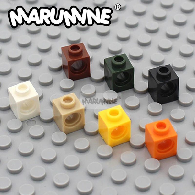 MARUMINE технический кирпич 1x1 с отверстием 6541 строительные блоки 100 шт. Волшебный