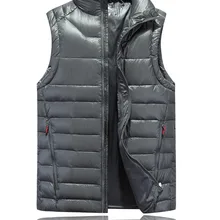 Мужской Ультра-светильник со стоячим воротником, брендовый однотонный Повседневный жилет на белом утином пуху, Высококачественная Мужская верхняя одежда, жилет