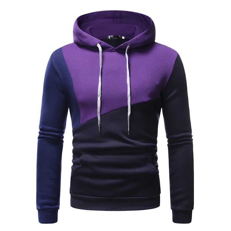 

2020 Spring And Autumn New Style Fashion Man Cool Mixed Colors Loose-Fit Hoodie Youth Men Contrast Color Hooded Coat