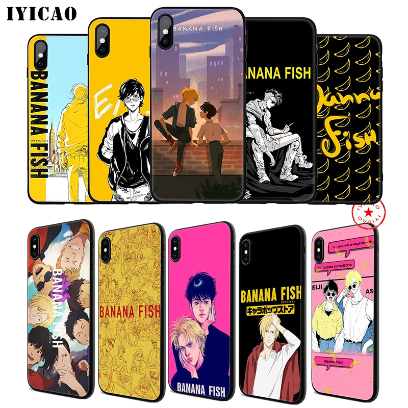 IYICAO Banana Fish Soft Phone Case for iPhone 11 Pro XR X XS Max 6 6S 7 8 Plus 5 5S SE Silicone TPU |