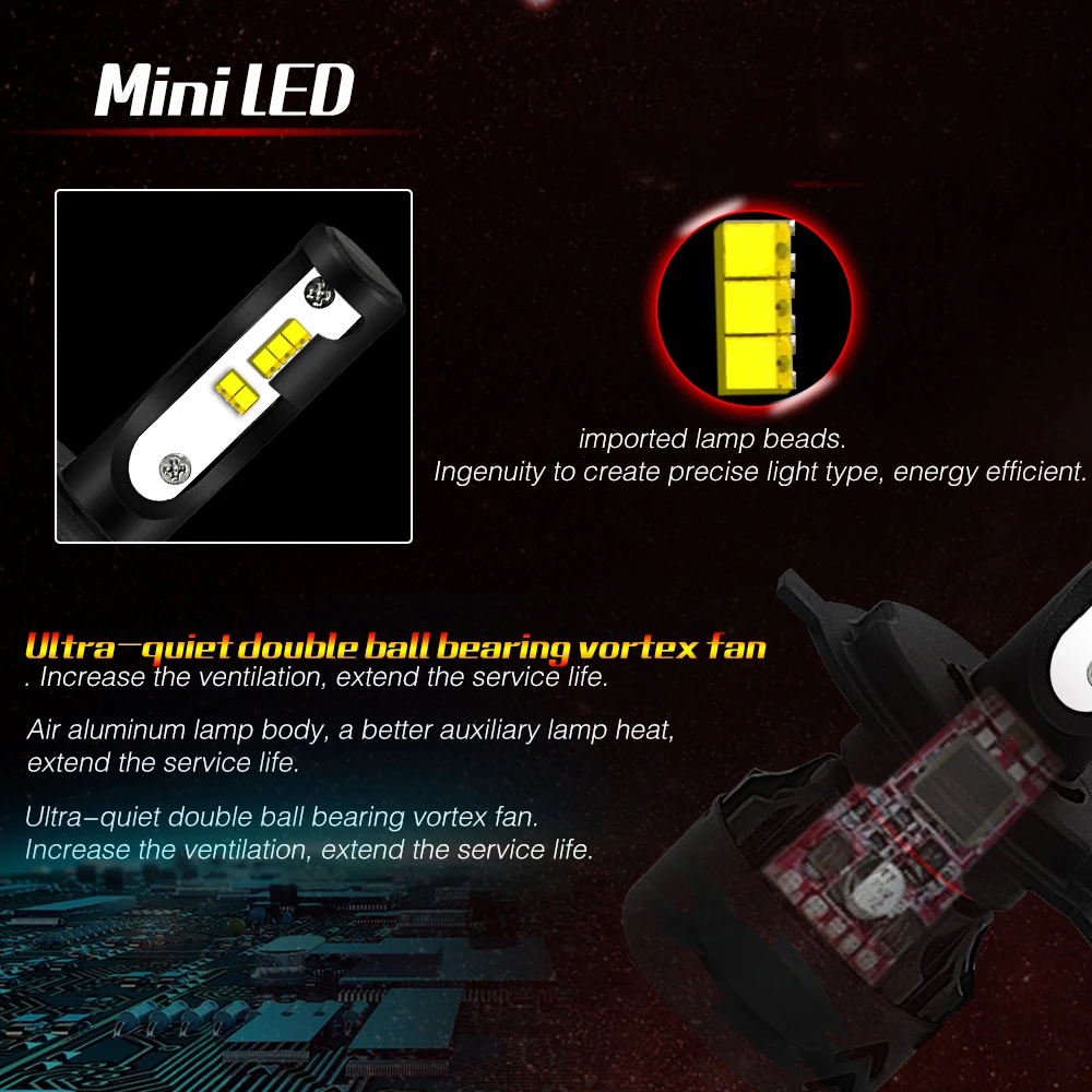 Mini8 светодиодный светильник на голову, Автомобильный светодиодный светильник на голову, высокомощный светодиодный противотуманный светильник для автомобиля