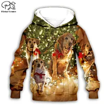 Детская толстовка с капюшоном с объемным принтом «веселые рождественские собаки», одежда для маленьких мальчиков и девочек, осенний свитер, куртка на молнии