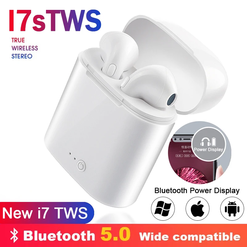 I7s TWS мини беспроводные Bluetooth наушники 5,0 стерео вкладыши гарнитура с зарядным устройством микрофон для huawei Xiaomi всех смартфонов