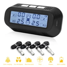 Tire-Pressure-Monitoring-System TPMS Solar-Car 4-Sensors with Multi-Functional Lcd-Display