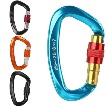 

1PC Outdoor Tourism Mountaineering Caving Rock Climbing Carabiner D Shaped Safety Master Screw Lock Buckle Sport Equipment
