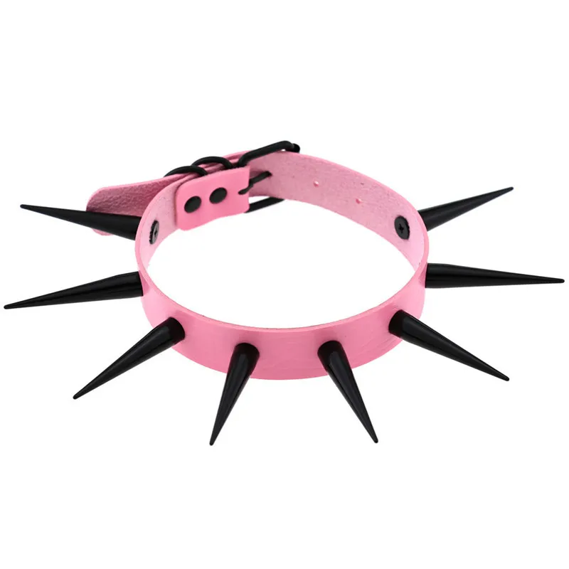 Gothic Black Spiked Leather Choker Necklaces for Women Punk Collar on The Neck Goth Necklace Jewelry Rivets Studded Chocker | Украшения и