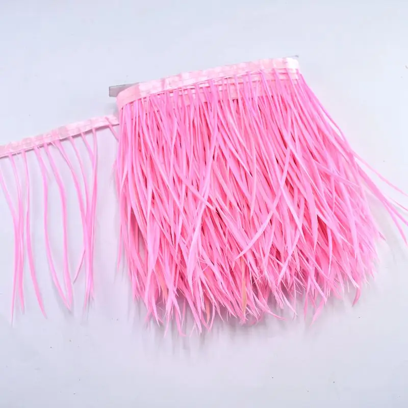 pink Высокое качество 1 метр gray Goose перья планки бахрома 15-20 см DIY Рождество карнавал перо для шитья одежды декоративные плащи - Цвет: pink