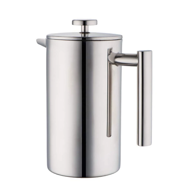 

Stainless Steel French Press Coffee Maker | Double Walled Insulated Coffee & Tea Brewer Pot & Maker | Keeps Brewed Coffee or Tea