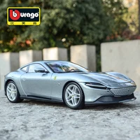 Bburago 1:24 Ferrari Roma Grey Sports Car Static Die Cast Vehicles Collectible Model Car Toys 1