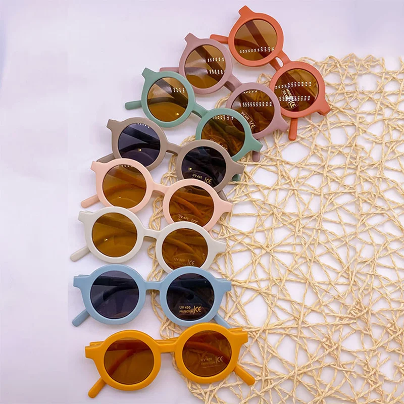 

Retro Round Cartoon Kids Sunglasses Boys Girls Sun Glasses Vintage Chirldren Toddler Sunglasses Colorful Baby Shades UV Goggles