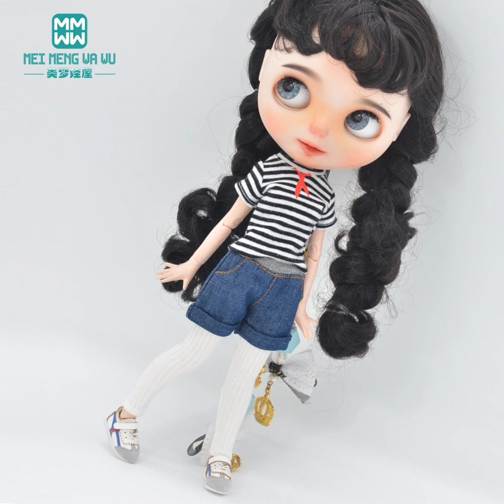 Фото Мини-игрушки Одежда для кукол Blyth Azone OB23 OB24 аксессуары модная полосатая футболка