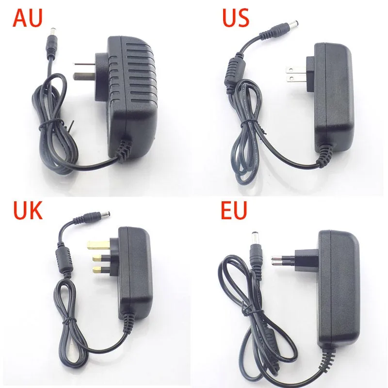 12V 2A 2000mA AC DC 5,5X2,5 мм Мощность адаптер Мощность поставить Зарядное устройство штекер 100-240 в EU/US/AU/UK зарядки для Светодиодные ленты лампы cctv O21
