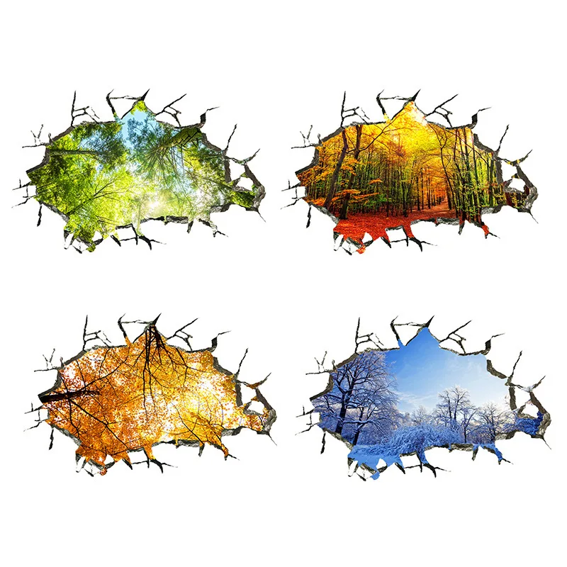 Broken hole Wall Stickers DIY Outer Space Milky Way Wall Decor for House Kids Room Baby Bedroom Ceiling Floor Decoration