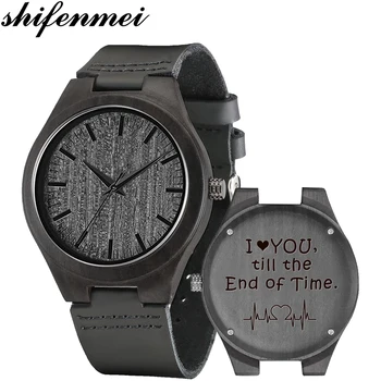 

Engraved Wood Watches Personalized Quartz Watch Men luxury Brand Father's Gift Anniversary Gift for Men Women erkek kol saati
