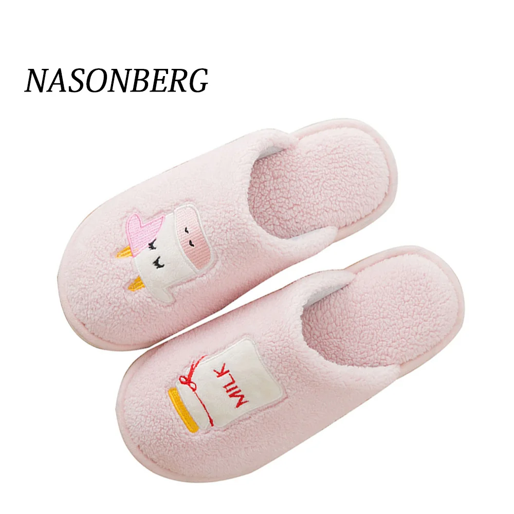 NASONBERG/домашние тапочки с рисунком; женская зимняя обувь; мягкие зимние теплые домашние тапочки; домашние тапочки для влюбленных пар