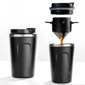 

Reusable Coffee Filter Portable Coffee Travel Mug Hand-made Coffee Dripper Tea Cup Set Coffee Pot Coffeeware