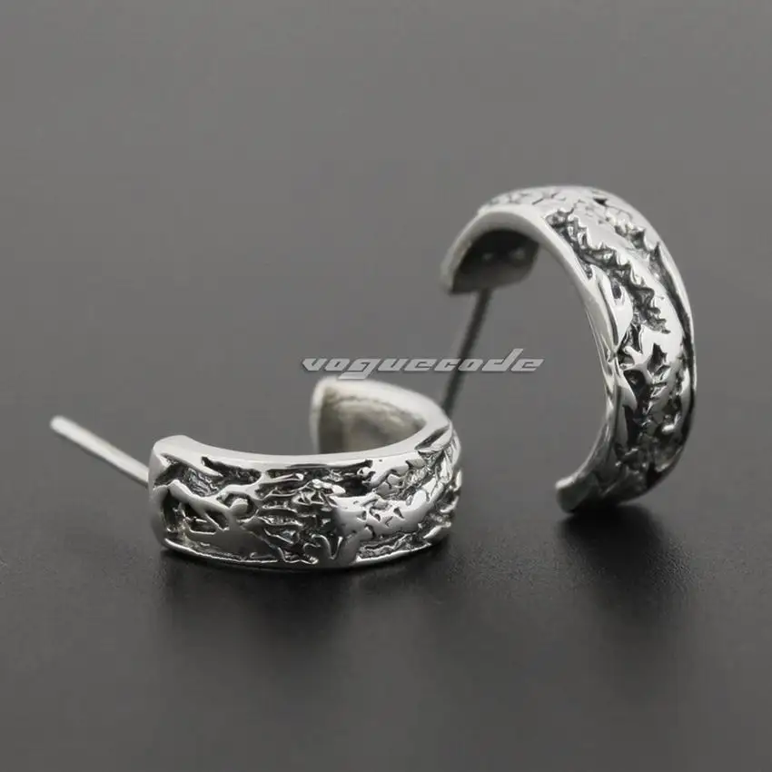 Серьги качалки мужские из серебра 925 пробы с китайским драконом 8R005|earings for men|men