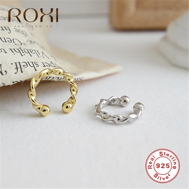 ROXI непроколотое ухо клип простая заколка-цветок на серьги для ушей 925 стерлингового серебра серьги для женщин корейская мода ювелирные изделия