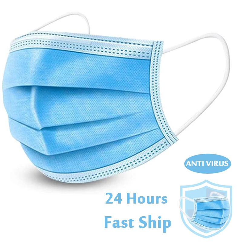 

3 Laye Mask dust protection Masks Disposable Face Masks Elastic Ear Loop Disposable Dust Filter Safety Mask Anti-Dust