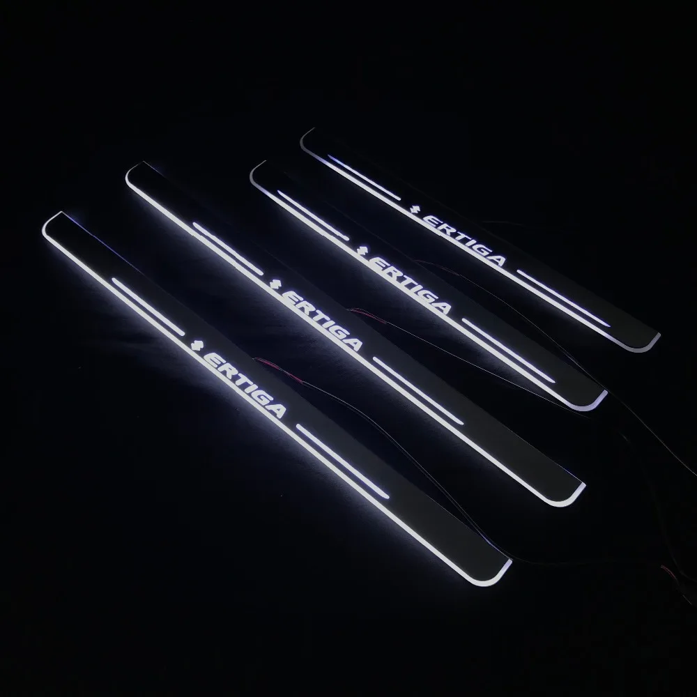 RQXR led движущиеся двери потертости для Suzuki ertiga динамический порог пластина плоская подкладка накладка струящаяся/фиксированный свет, 4 шт