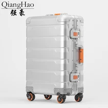 QiangHao Все Алюминий чемодан Hardside Прокат троллейбусов Дорожный чемодан 20 вести 24 26 проверено