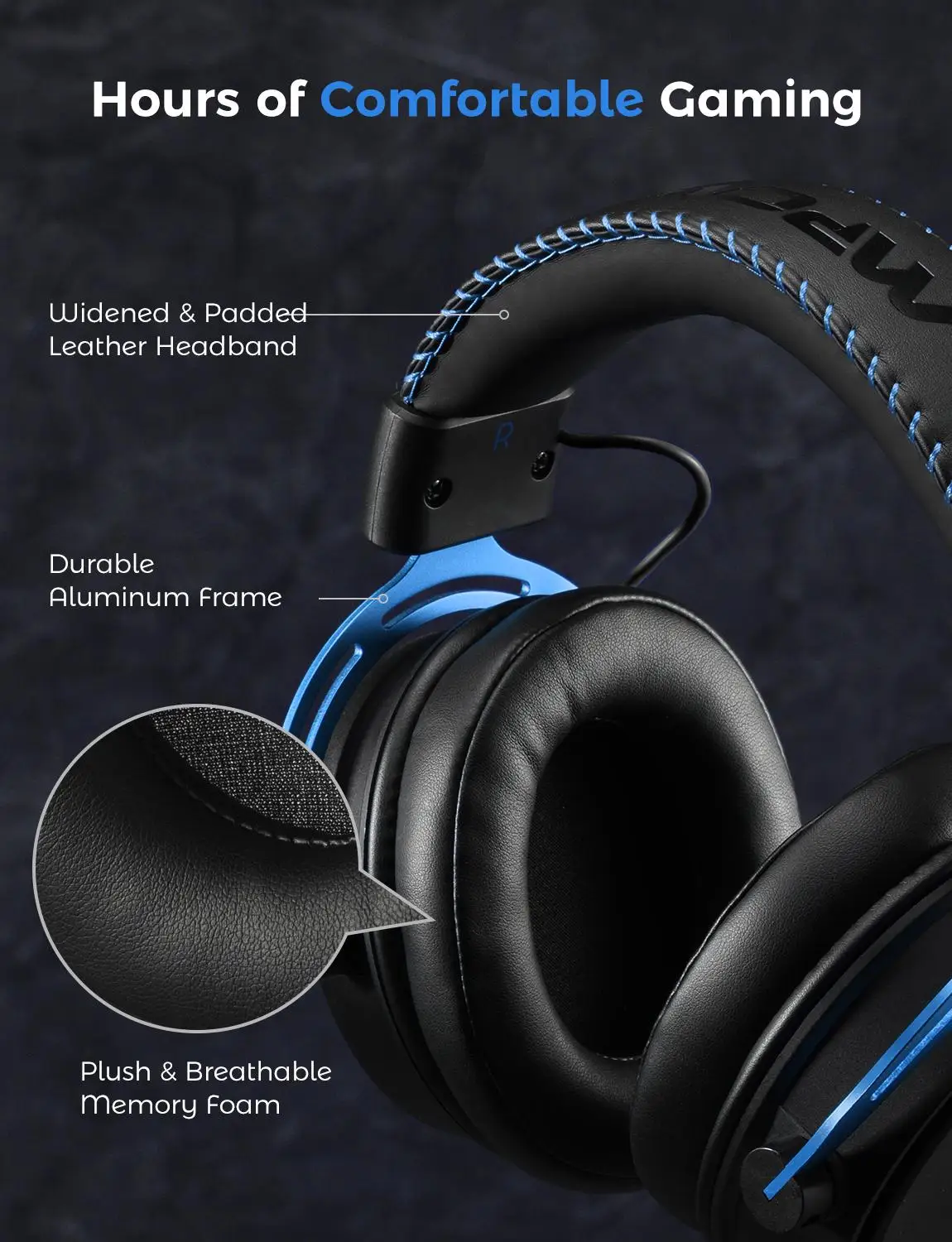 Wired Headphones Mpow/Soulsens Air SE Gaming 3.5mm With Noise Canceling Mic