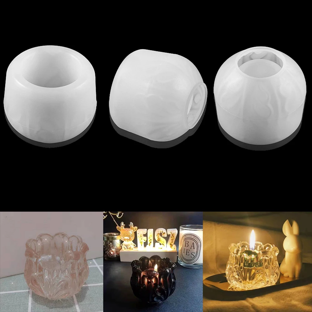 1pcs Crystal Silicone Flower Shape Storage Box Mold Ashtray Epoxy Resin