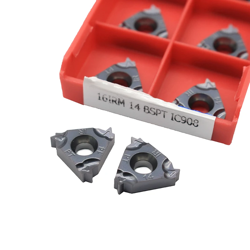 

10pcs Carbide Inserts 16IRM 14 BSPT IC908 Plate CNC Threaded Blade Lathe Cutter Tool Turning Tools