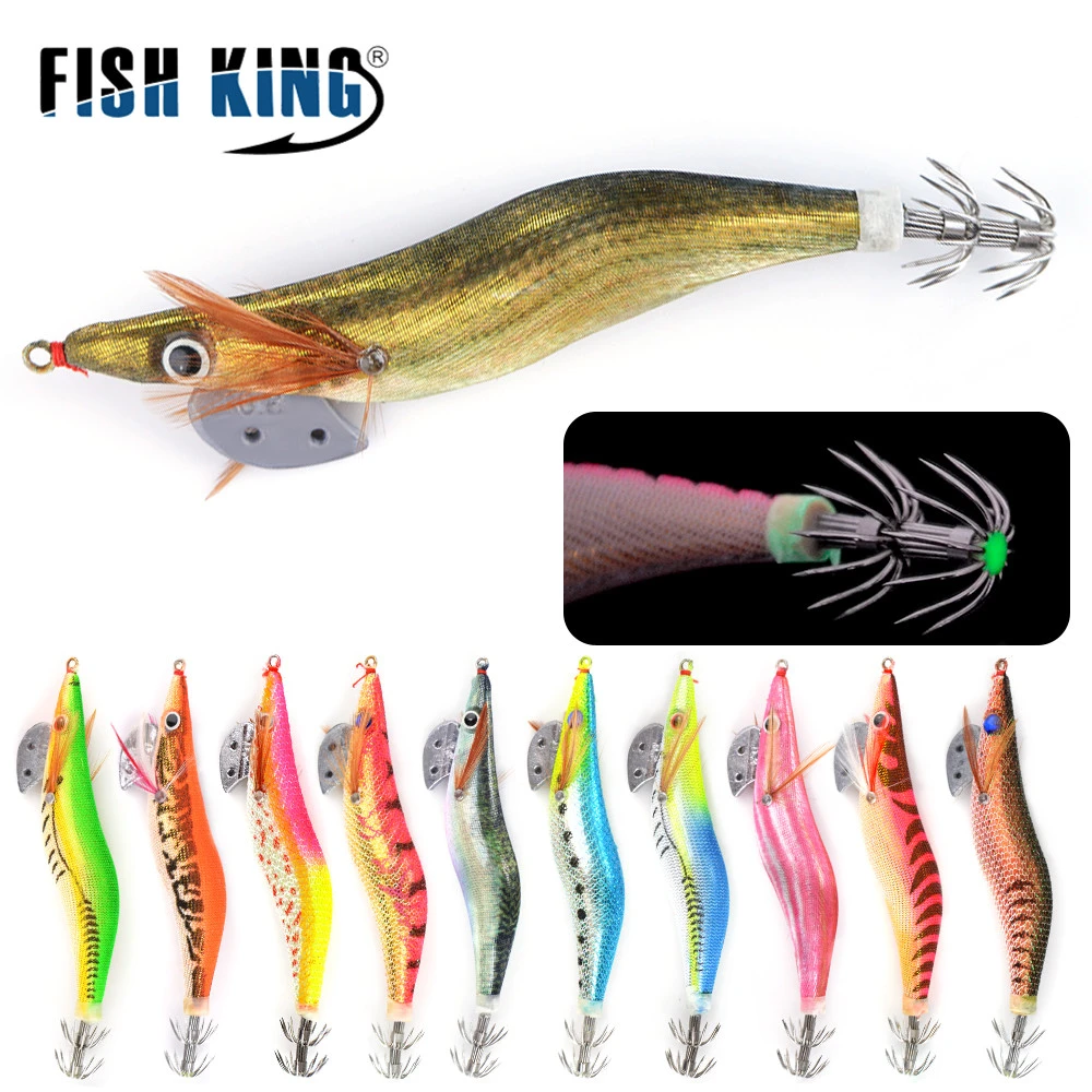 Fish King 人工イカ釣りルアー 非透明フック タコ イカ エビの餌 13色 1個 Aliexpress Sports Entertainment