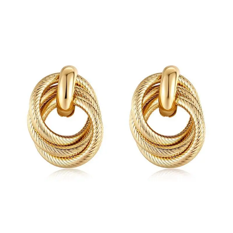 MxGxFam преувеличенные европейские Стильные серьги-гвоздики для женщин 3 золотых цвета выбор без никеля