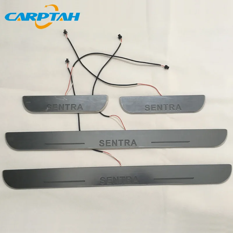 CARPTAH отделка педали автомобиля наружные части светодиодный порог Накладка дорожка динамический стример светильник для Nissan Sentra 2013