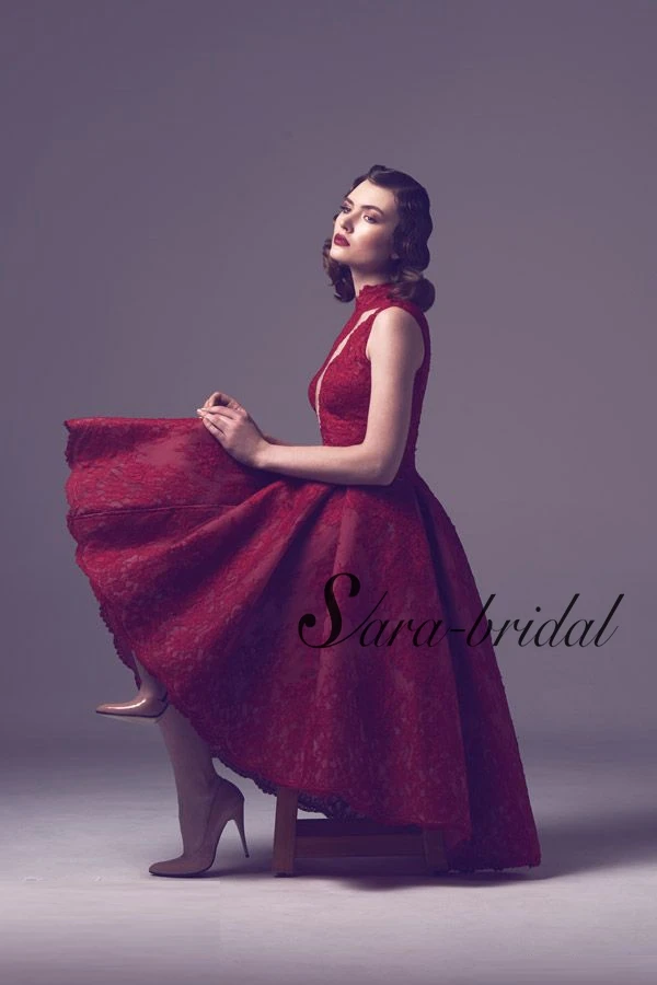 same as picture Robe de soiree, короткое, длинное, сексуальное, с высоким воротом, кружевное, вечерние, на выпускной, платье, новая мода, vestido de festa, платья подружек невесты - Цвет: same as picture