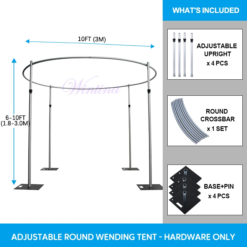 Wintina Round wedding pipe and drape stage backdrop decoration for wedding events